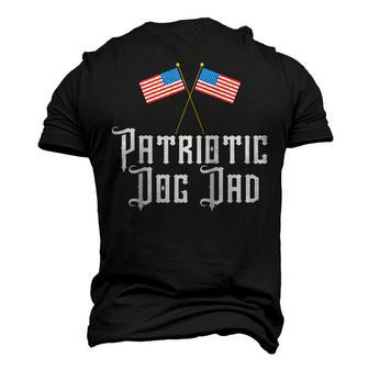 Patriotic Dog Dad 4Th Of July Veterans Us Flag Men's 3D T-shirt Back Print - Seseable