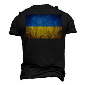 Patriotic Retro Flag Of Ukraine In Europe Men's 3D T-shirt Back Print - Seseable