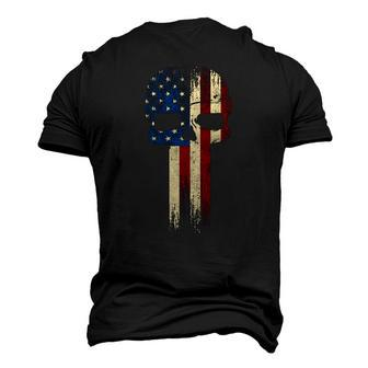 Patriotic Skull Usa Military American Flag Proud Veteran Men's 3D T-Shirt Back Print | Mazezy
