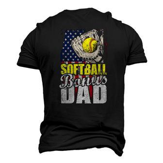 Mens Patriotic Softball Bonus Dad 4Th Of July Men's 3D T-Shirt Back Print | Mazezy