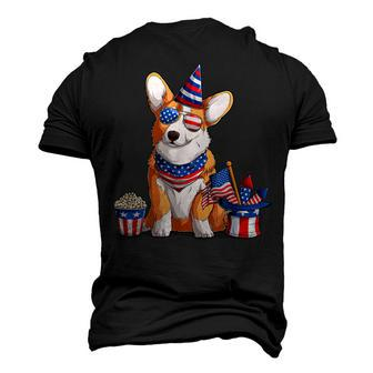 Patriotic Welsh Corgi Dog Pup 4Th Of July Men's 3D T-shirt Back Print - Seseable
