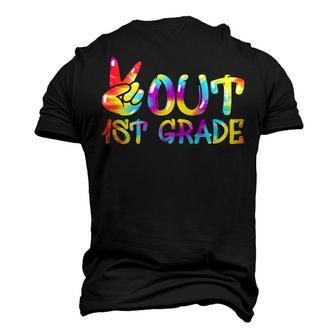 Peace Out 1St Grade Tie Dye Graduation Last Day School Men's 3D T-Shirt Back Print | Mazezy