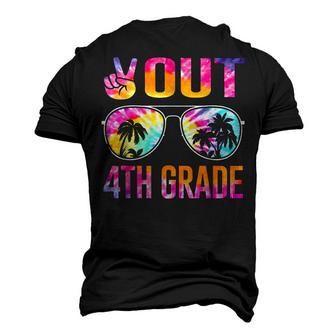 Peace Out 4Th Grade Tie Dye Graduation Last Day Of School Men's 3D T-Shirt Back Print | Mazezy
