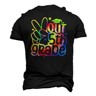 Peace Out 5Th Grade Tie Dye Graduation Class Of 2022 Tees Men's 3D T-Shirt Back Print | Mazezy