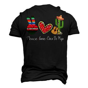 Peace Love Cinco De Mayo Funny Men's 3D Print Graphic Crewneck Short Sleeve T-shirt - Monsterry