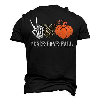 Peace Love Fall Peace Love Pumpkin Men's 3D Print Graphic Crewneck Short Sleeve T-shirt - Monsterry