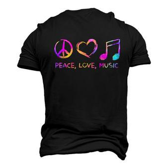 Peace Love Music Hippie V2 Men's 3D T-shirt Back Print - Seseable