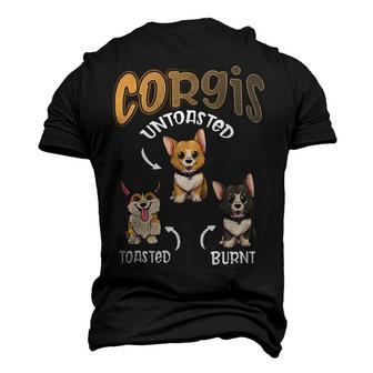 Pembroke Welsh Corgi Untoasted Toasted Burnt Dog Lovers V2 Men's 3D Print Graphic Crewneck Short Sleeve T-shirt - Monsterry