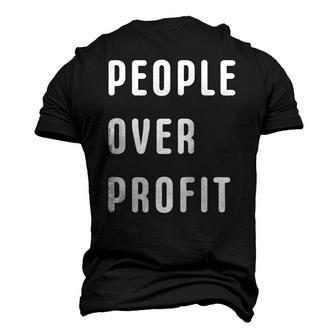 People Over Profit Anti Capitalism Protest Raglan Baseball Tee Men's 3D T-Shirt Back Print | Mazezy