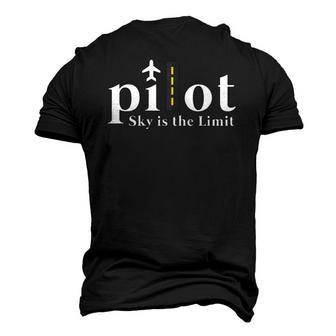 Pilot Sky Is The Limit Plane Pilot Aircraft Lover Men's 3D T-Shirt Back Print | Mazezy