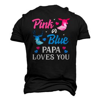 Pink Or Blue Papa Loves You Gender Reveal Men's 3D T-Shirt Back Print | Mazezy