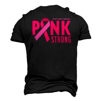 Pink Strong Breast Cancer Awareness Men's 3D T-Shirt Back Print | Mazezy