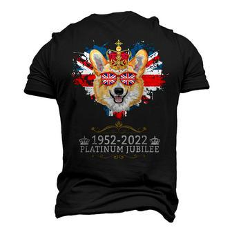 Platinum Jubilee 2022 Union Jack For Kids & Jubilee Corgi Men's 3D T-Shirt Back Print | Mazezy