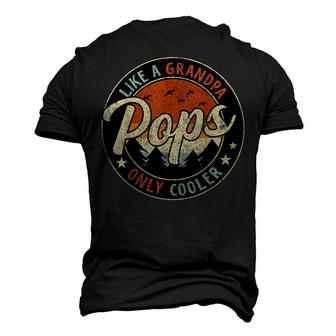 Pops Like A Grandpa Only Cooler Vintage Retro Fathers Day Men's 3D T-Shirt Back Print | Mazezy
