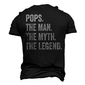 Mens Pops The Man The Myth The Legend Fathers Day Men's 3D T-shirt Back Print - Seseable
