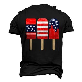 Popsicle Red White Blue American Flag 4Th Of July Independence Day Men's 3D Print Graphic Crewneck Short Sleeve T-shirt - Monsterry