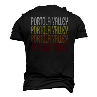 Portola Valley Ca Vintage Style California Men's 3D T-Shirt Back Print | Mazezy