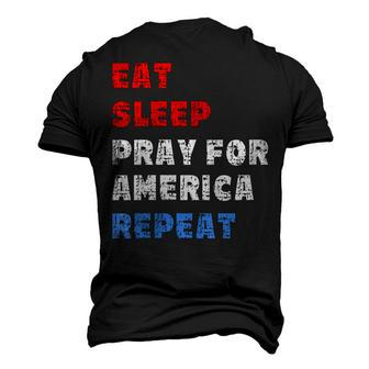 Womens Pray For America Patriotic Christian Saying 4Th Of July Meme Men's 3D T-shirt Back Print - Seseable