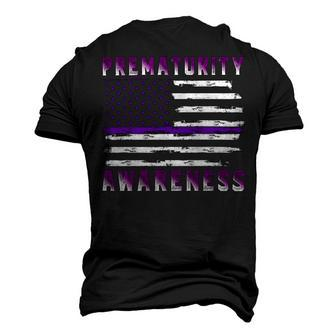 Prematurity Usa Flag United States Flag Purple Ribbon Prematurity Prematurity Awareness Men's 3D Print Graphic Crewneck Short Sleeve T-shirt - Monsterry DE