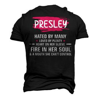 Presley Name Presley Hated By Many Loved By Plenty Heart On Her Sleeve Men's 3D T-shirt Back Print - Seseable