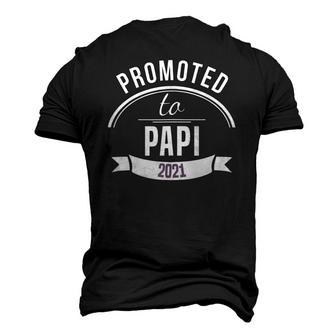 Promoted To Papi Est 2021 First Time Dad Fathers Day Men's 3D T-Shirt Back Print | Mazezy