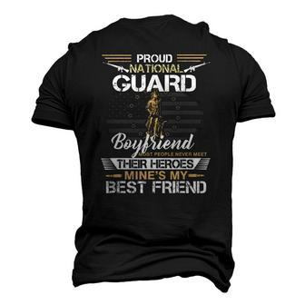 Proud Army National Guard Boyfriend Flag US Military Men's 3D T-Shirt Back Print | Mazezy