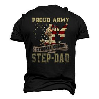 Proud Army National Guard Step-Dad Veterans Day Men's 3D T-Shirt Back Print | Mazezy