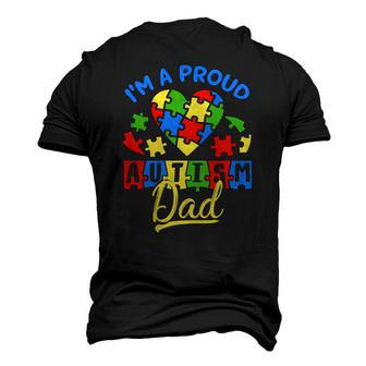 Proud Autism Dad Awareness Father Day Autistic Son Daughter Men's 3D T-Shirt Back Print | Mazezy