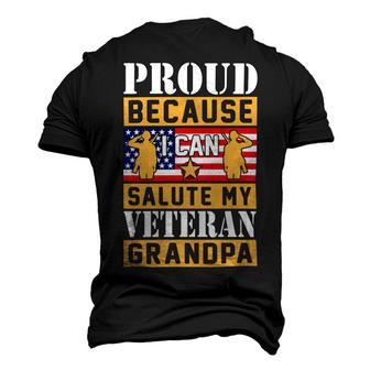 Proud Because I Can Salute My Veteran Grandpa Men's 3D Print Graphic Crewneck Short Sleeve T-shirt - Monsterry AU