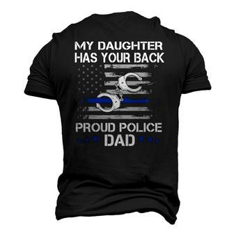 Proud Dad Of A Police Officer Thin Blue Line Men's 3D T-Shirt Back Print | Mazezy