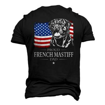 Proud French Mastiff American Flag Patriotic Dog Men's 3D T-Shirt Back Print | Mazezy