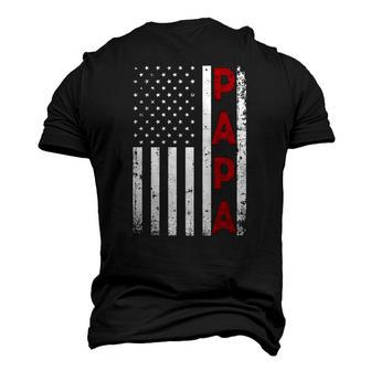 Proud Papa Usa Flag Fathers Day Tee From Grandchildren Men's 3D T-Shirt Back Print | Mazezy