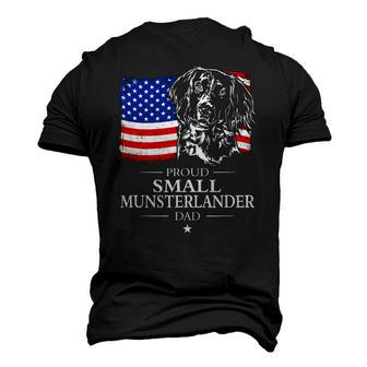 Mens Proud Small Munsterlander Dad American Flag Patriotic Dog Men's 3D T-Shirt Back Print | Mazezy