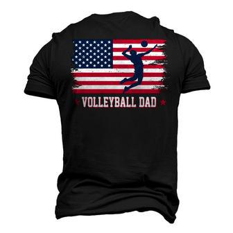 Mens Proud Volleyball Dad American Flag 4Th Of July Freedom Men's 3D T-shirt Back Print - Seseable