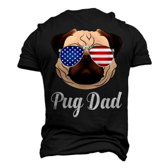 Pug Dad Patriotic Dog 4Th Fourth Of July Men's 3D T-shirt Back Print - Seseable