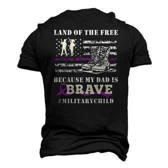 Purple Up Military Kids Land Of The Free Usa Flag Men's 3D T-Shirt Back Print | Mazezy