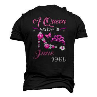 A Queen Was Born In June 1968 54Th Birthday Men's 3D T-Shirt Back Print | Mazezy