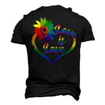 Rainbow Sunflower Love Is Love Lgbt Gay Lesbian Pride V2 Men's 3D T-Shirt Back Print | Mazezy