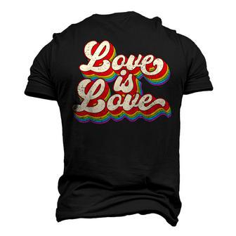 Rainbow Vintage Love Is Love Lgbt Gay Lesbian Pride Men's 3D T-Shirt Back Print | Mazezy CA