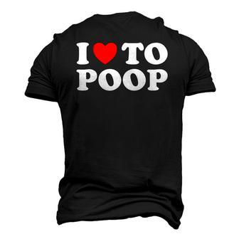 Red Heart I Love To Poop Men's 3D T-Shirt Back Print | Mazezy