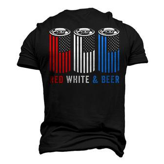 Womens Red White & Beer 4Th Of July Wine Red White Blue Beer Men's 3D T-shirt Back Print - Seseable