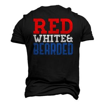 Red White And Bearded 4Th Of July Pride Patriot Men Men's 3D T-Shirt Back Print | Mazezy