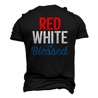Red White And Blessed Independence Day 4Th Of July Patriotic Men's 3D T-Shirt Back Print | Mazezy