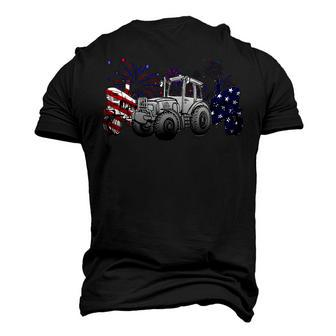 Red White Blue Tractor Usa Flag 4Th Of July Patriot Farmer Men's 3D T-shirt Back Print - Seseable