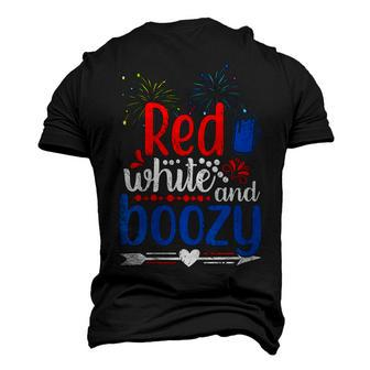 Womens Red White And Boozy Alcohol Booze 4Th Of July Beer Party Men's 3D T-shirt Back Print - Seseable