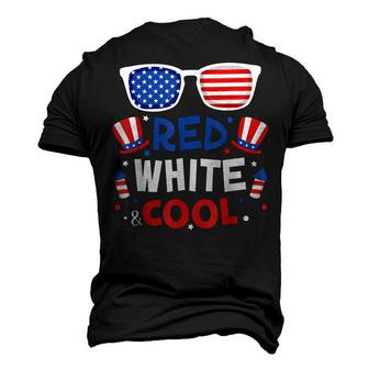 Red White And Cool Sunglasses 4Th Of July Toddler Boys Girls Men's 3D T-shirt Back Print - Seseable