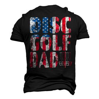 Mens Retro Disc Golf Dad American Flag 4Th Of July Fathers Day Men's 3D T-shirt Back Print - Seseable