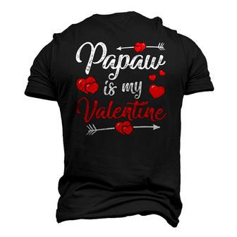 Retro Hearts Papaw Is My Valentines Day Fathers Day Men's 3D T-Shirt Back Print | Mazezy