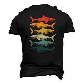 Retro Sharks For Shark Lover Men's 3D T-Shirt Back Print | Mazezy