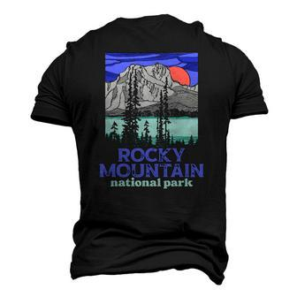Rocky Mountain National Park Colorado Illustration Vintage Men's 3D T-Shirt Back Print | Mazezy